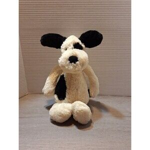 Jellycat London Bashful Puppy Dog Plush White cream Black